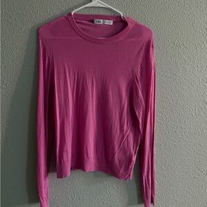 Zara Pink Long Sleeve Women’s Thin Sweater